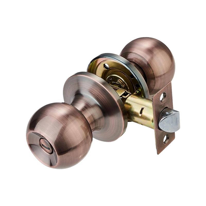 Cerradura de perilla tubular de cobre antigua