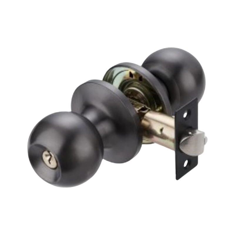 Cerradura de perilla tubular de cobre antigua