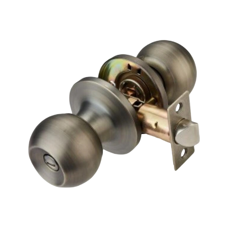 Cerradura de perilla tubular de cobre antigua