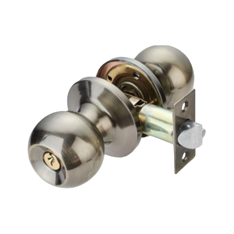 Cerradura de perilla tubular de cobre antigua