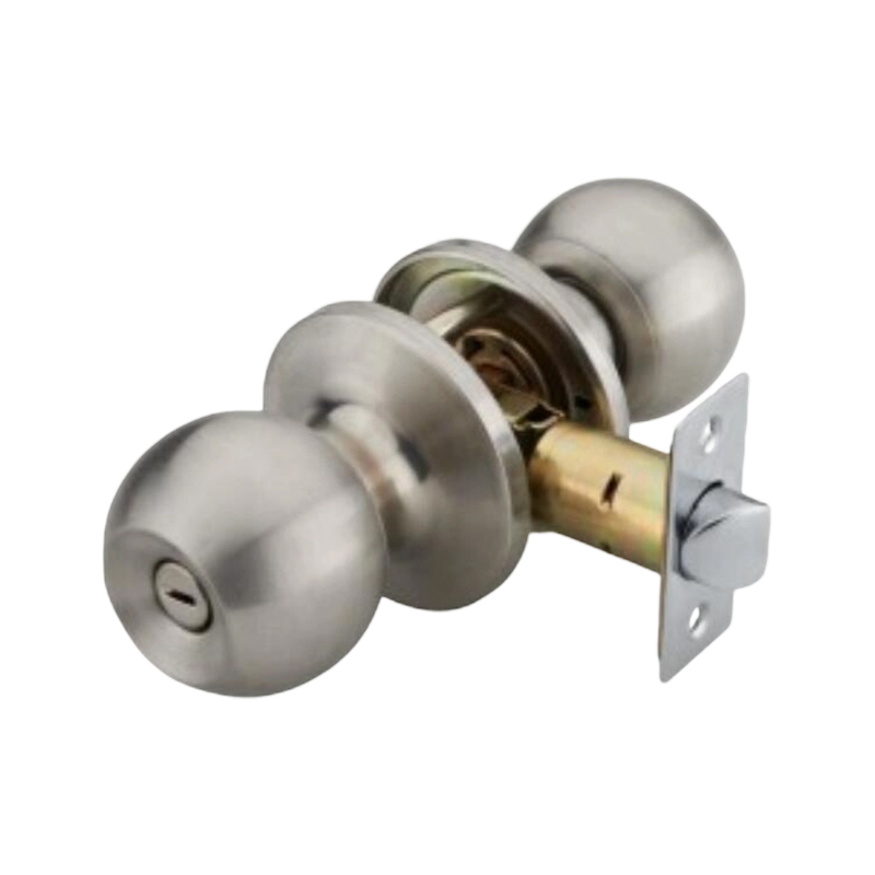 Cerradura de perilla tubular de cobre antigua