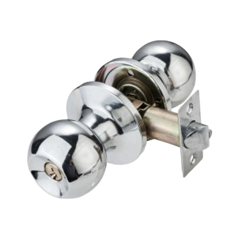 Cerradura de perilla tubular de cobre antigua