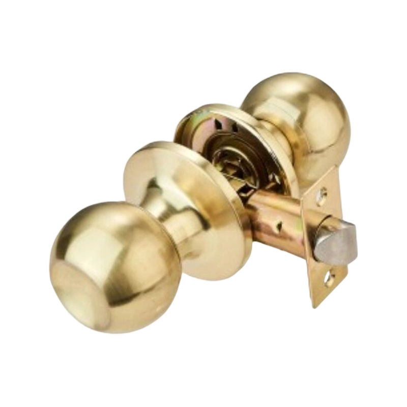 Cerradura de perilla tubular de cobre antigua