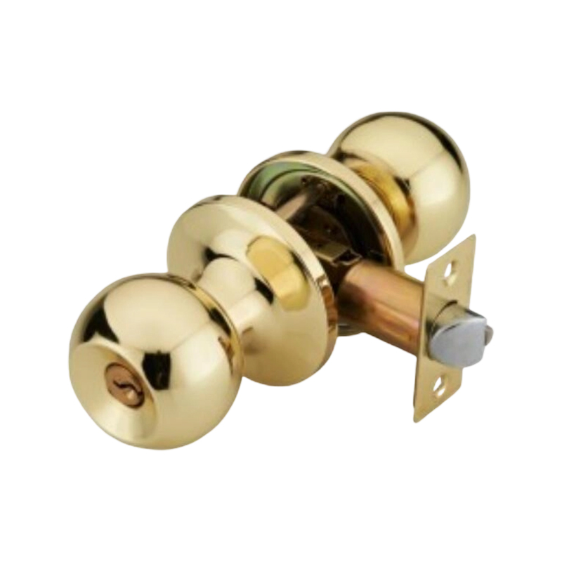 Cerradura de perilla tubular de cobre antigua