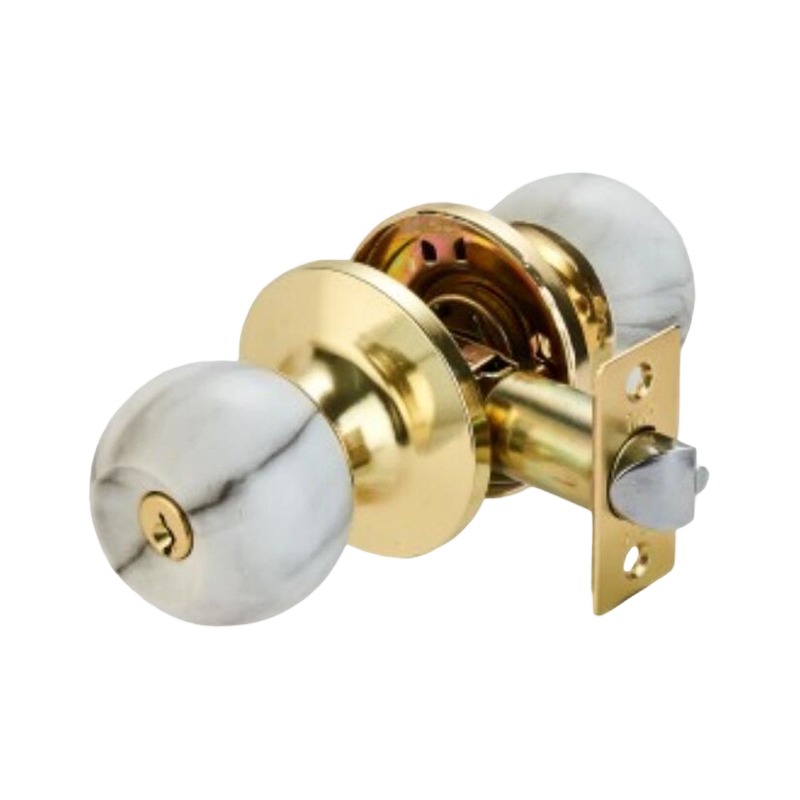 Cerradura de perilla tubular de cobre antigua