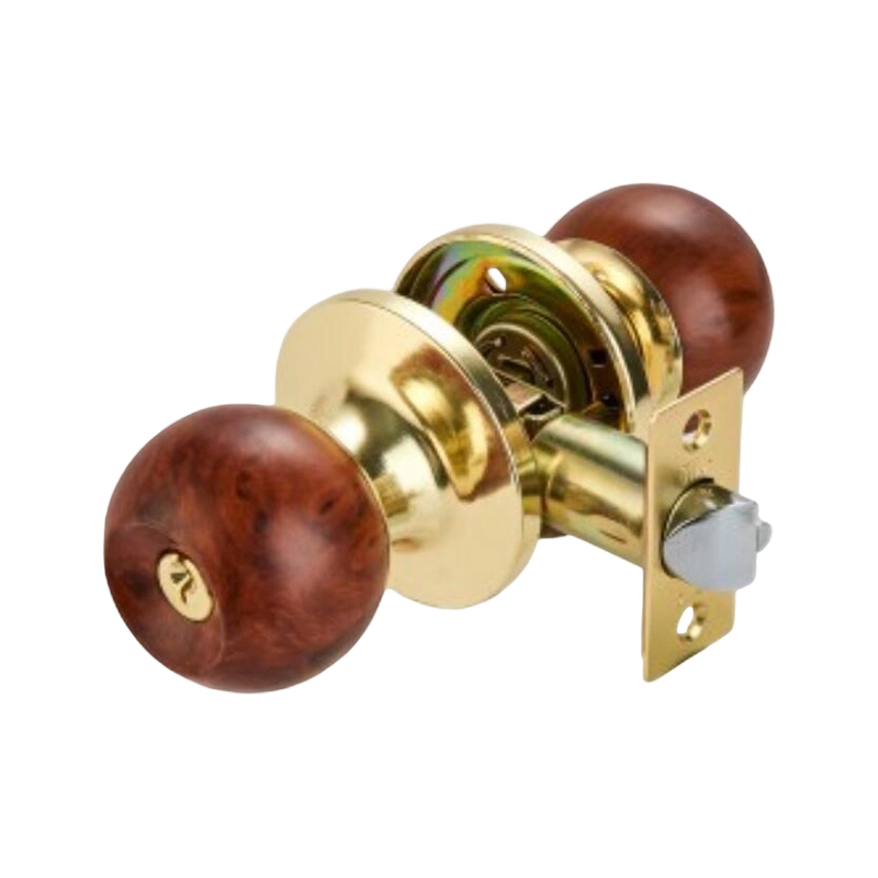 Cerradura de perilla tubular de cobre antigua