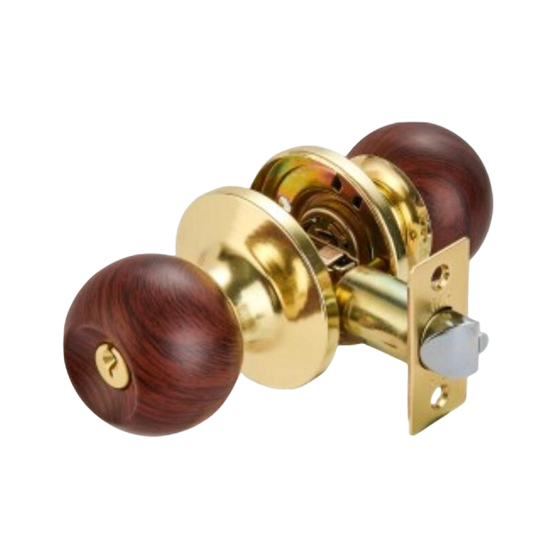 Cerradura de perilla tubular de cobre antigua