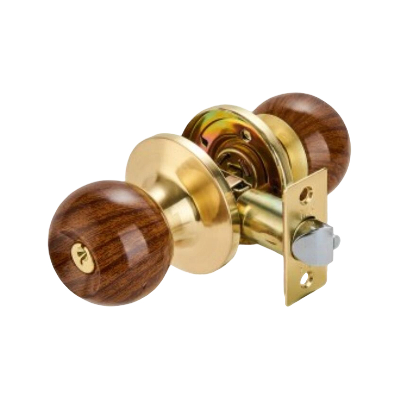 Cerradura de perilla tubular de cobre antigua