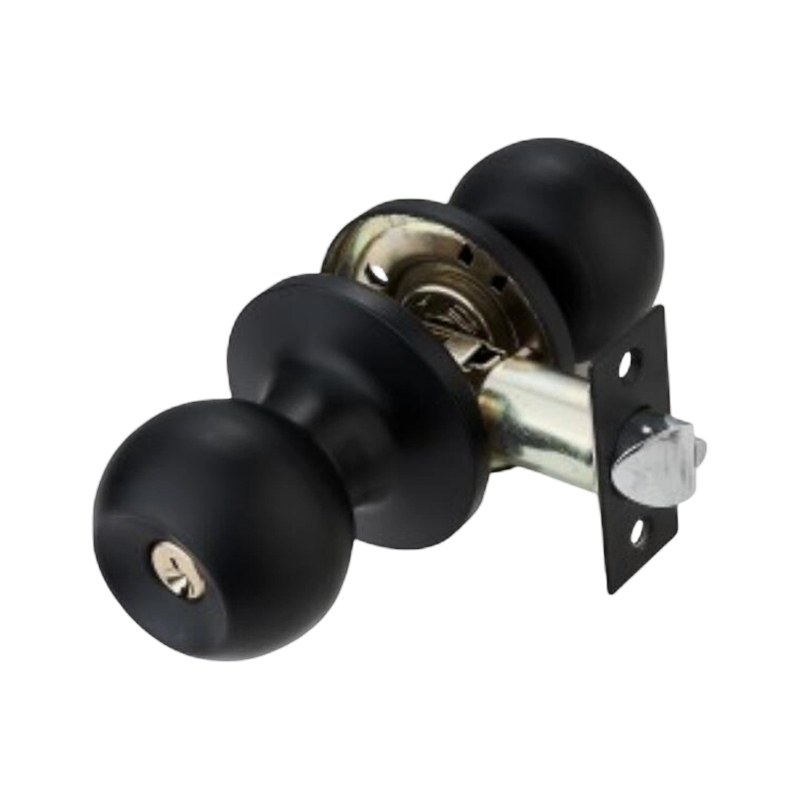Cerradura de perilla tubular de cobre antigua