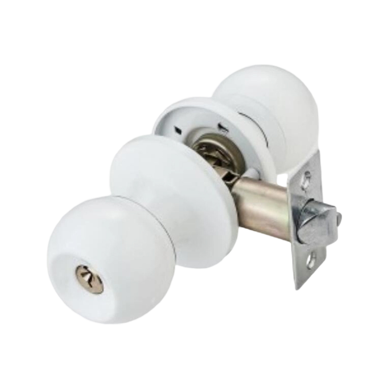 Cerradura de perilla tubular de cobre antigua