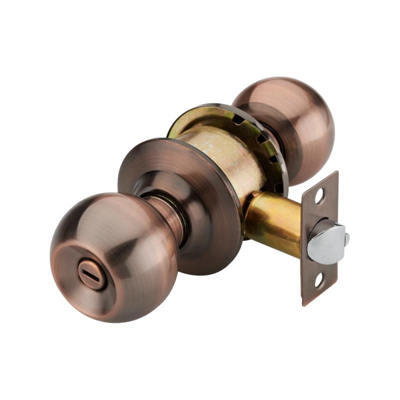 Cerradura de puerta con perilla cilíndrica de acero inoxidable cepillado