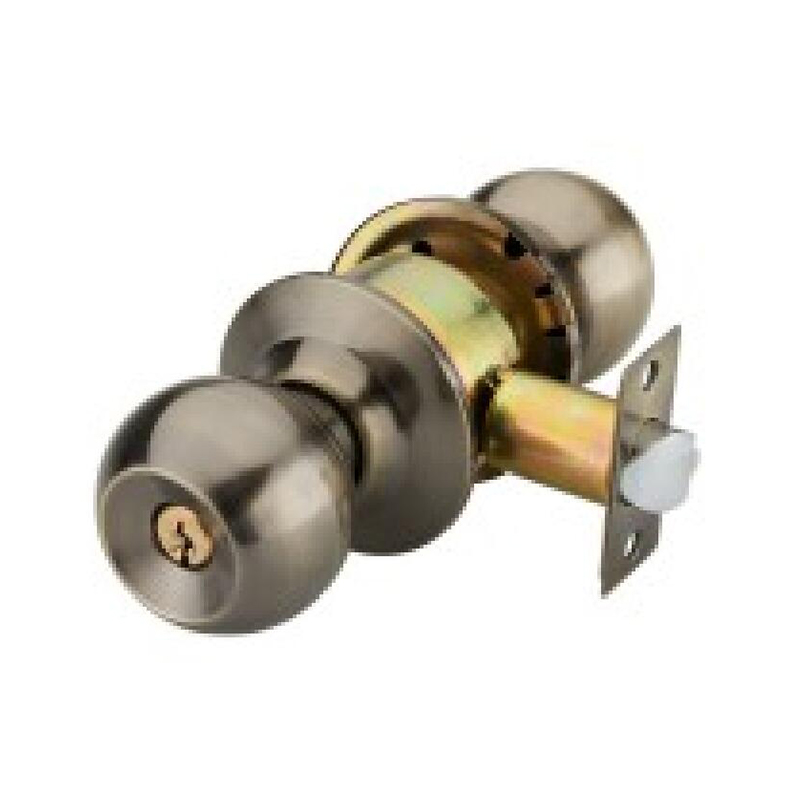 Cerradura de puerta con perilla cilíndrica de acero inoxidable cepillado
