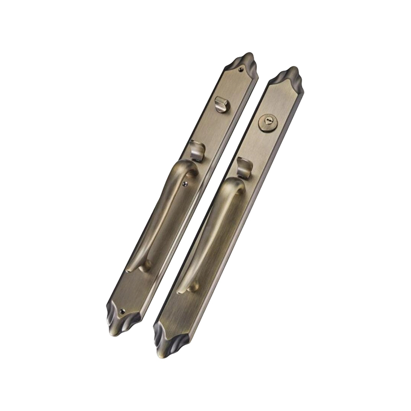 9805XL-02 Cerradura de mortaja de bronce mate de doble tirador para villas