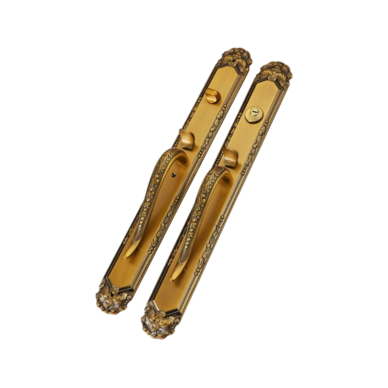 9801XL-01 Cerradura de mortaja de latón amarillo de doble tiro para villas
